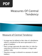 Module II Measures of Central Tendency