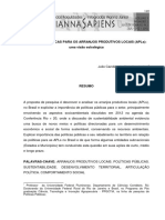 Políticas Públicas para Os Arranjos Produtivos Locais (APLs) - Uma Visão Estratégica