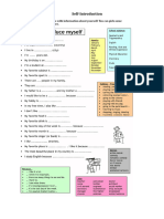 Self - Introduction and Pronoun Exercise