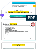 Chapter 1 Sharing Personal Information Grade X