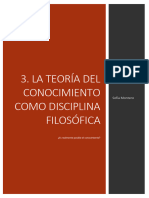 Tema 3. La Teoría Del Conocimiento Como Disciplina Filosófica