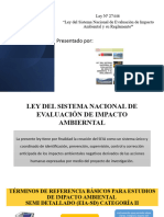 Ley Del Sistema Nacional de Evaluación de Impacto Ambiental y Su Reglamento