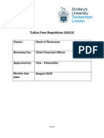 Tuition Fee Regulations 2024 25