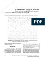 Effects of The Family Empowerment Program On Medication Adherence and Treatment Success Among Adults With Pulmonary Tuberculosis: A Randomized Controlled Trial