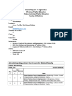 Curriculum For Systemic Microbiolgy (Semester 6. MIHE)