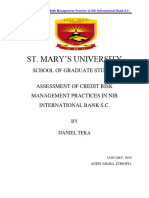 ASSESSMENT OF CREDIT RISK MANAGEMENT NIB Interantional Bank