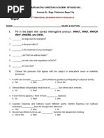 3rd Periodecal Exam Grade 3