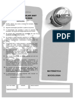 Concurso Vestibular 2007 2 FASE - 11/12/2006: Matemática Sociologia