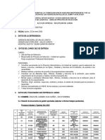 Acta de Entrega de Cargo Jefe de Obtencion