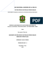 CARBONO ALMACENADO EN PLANTACIONES DISETÁNEAS DE Guazuma Crinita Martius "BOLAINA BLANCA", EN TINGO MARÍA