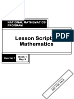 Lesson Script in Mathematics