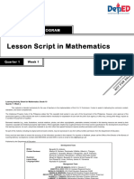 Lesson Script in Mathematics: National Math Program