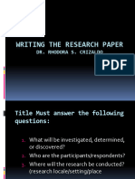 Writing The Research Paper 2024