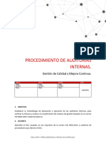 Ejemplo de Procedimiento de Auditorias Internas