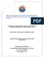 Anàlisis Y Modelacion de La Calidad Del Aire Por Emisiones de Aforo Vehicular Mediante El Modelo Ive en La Ruta Mamatoco - Taganga