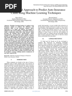 An Analytical Approach To Predict Auto Insurance Claim Using Machine Learning Techniques