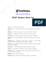 Sat Medium Word List