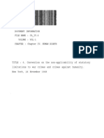 Convention of The Non-Applicability of The Statutory Limitations To War Crimes and Crimes Against Humanity CH - IV - 6p