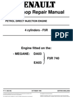 Workshop Repair Manual: Engine Fitted On The: - Megane: DA03 F5R 740 EA03