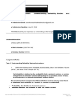 Jenje Benson EEC 324 Pre-Practical Assignment - Understanding Reliability Studies and Maintena