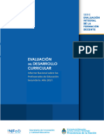 Evaluacion de Desarrollo Curricular Profesorados de Secundaria2017