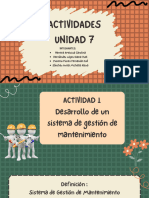 UNIDAD 7. Administración Del Mantenimiento, Seguridad e Higiene.