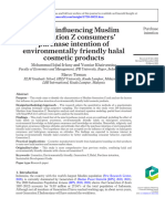 Factors Influencing Muslim Generation Z Consumers' Purchase Intention of Environmentally Friendly Halal Cosmetic Products