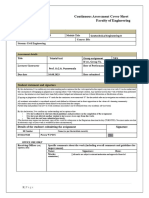 Continuous Assessment Cover Sheet Faculty of Engineering