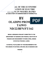 Appraisal of The Economic Implication of Electric Banking in Nigeria Banks