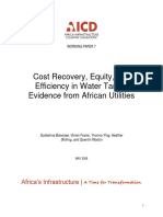 Aicd Cost Recovery Equity and Efficiency in Water Tariffs Evidence From African Utilities 2008