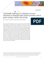 Sustainable Pathways For Attaining Net Zero Emissions in Selected South Asian Countries: Role of Green Energy Market and Pricing