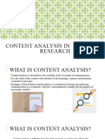 Content Analysis in Research