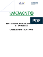 MEMENTO Part4b Instructions Tests Neuropsychologiques Echelles