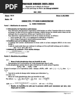 CorrigÃ© Sujet 1 PCT BAC D 