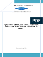 Questions Generales Sur La Politique Monetaire de La BCC