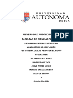 Los Sistemas de Penas en El Peru