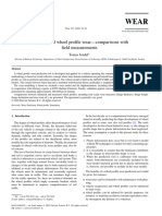 Prediction of Wheel Profile Wear Compari