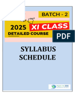 Batch-2 2025 Xi Detailed Course Syllabus Schedule