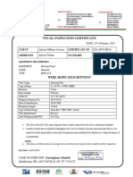 66 Mooring Wire Visual Inspection Certificate