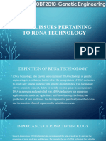 Moral Issues Pertaining To rDNA Technology