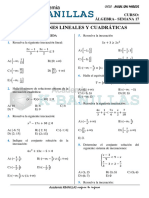 Álgebra - Semana 17 - Inecuaciones Lineales y Cuadráticas