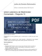 Breve Catecismo de Westminster Comentado - Pergunta 13 - Instituto Genebra de Es