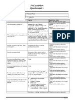 Job Interview Questionnaire