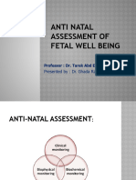 Antinatal Assessment of Fetal Well Being