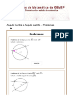 Ângulo Central e Ângulo Inscrito - Problemas - Clubes de Matemática Da OBMEP