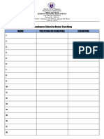 Attendance Sheet in Demo Teaching