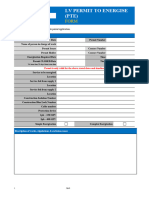 Permit To Energise PTE Form