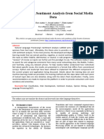 Investigating Sentiment Analysis From Social Media Data: Received: Review: Accepted: Published