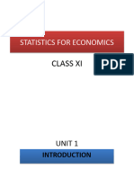 Statistics For Economics