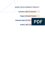 Software Project Estimate Template